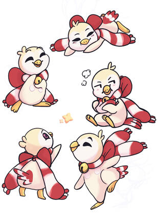 Sketch page Coloured example, Character provided by Bloodychainarts on twitter