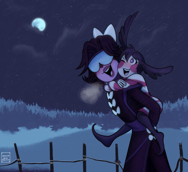 BG + character + lighting and shading
